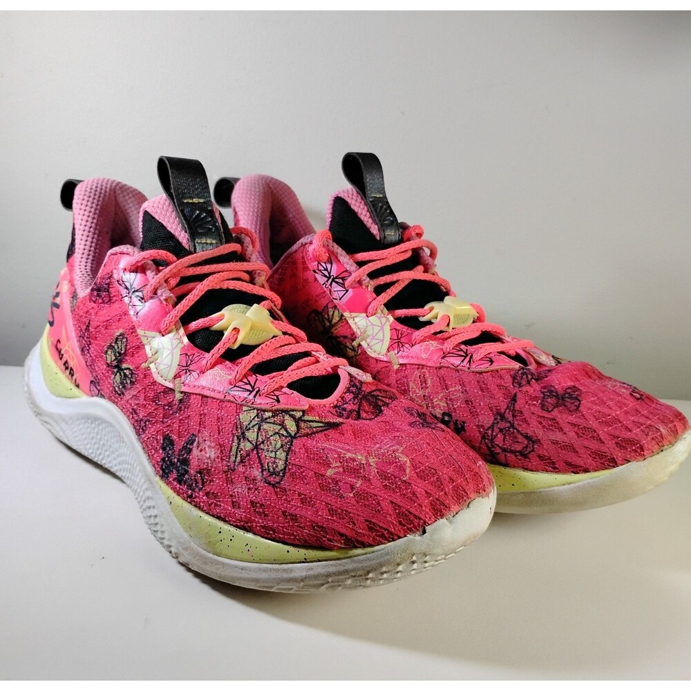Under Armour Curry Flow 10 Basketball Shoes Womens 13.5 Pink Unicorn Butterfly